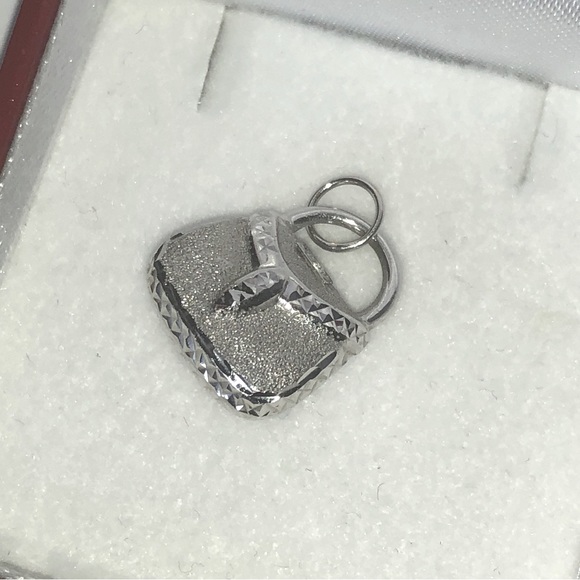 Solid 14K White Gold Purse Handbag Bag Purse Pendant Charm for Necklace Bracelet - Picture 4 of 13